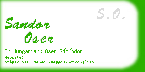 sandor oser business card